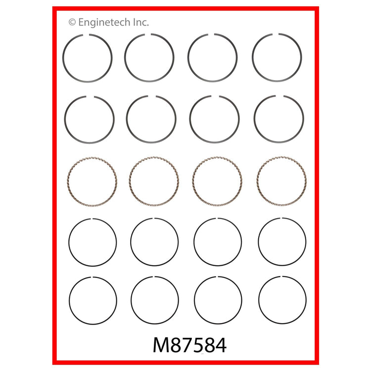 Enginetech M87584-.50 Engine Premium Piston Ring Complete Set for Mazda Vehicles