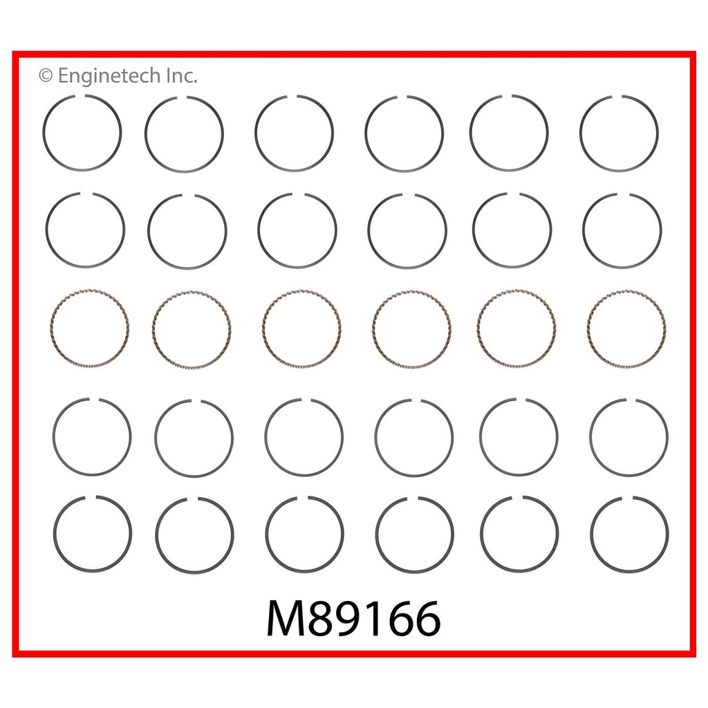 Enginetech M89166-STD Engine Premium Piston Ring Complete Set for Isuzu and Buick Vehicles