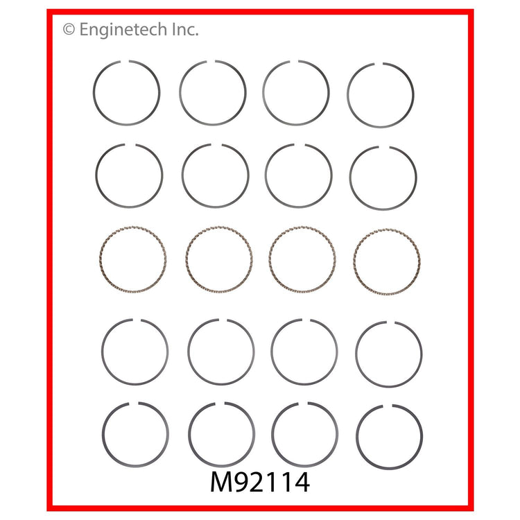 Enginetech M92114-1.5 Engine Premium Piston Ring Complete Set for Mazda Vehicles