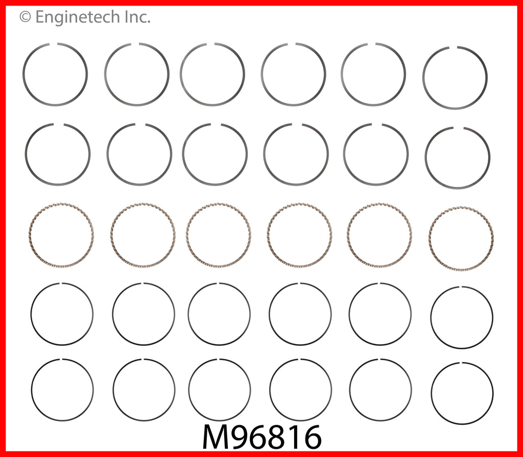 Enginetech M95506-STD Engine Premium Piston Ring Complete Set for Nissan and Infiniti Vehicles