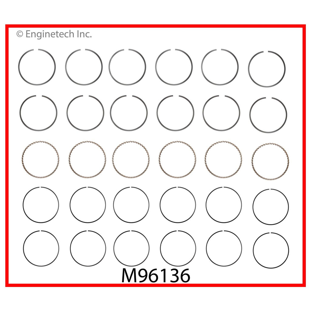 Enginetech M96136-STD Engine Premium Piston Ring Complete Set for Buick Models