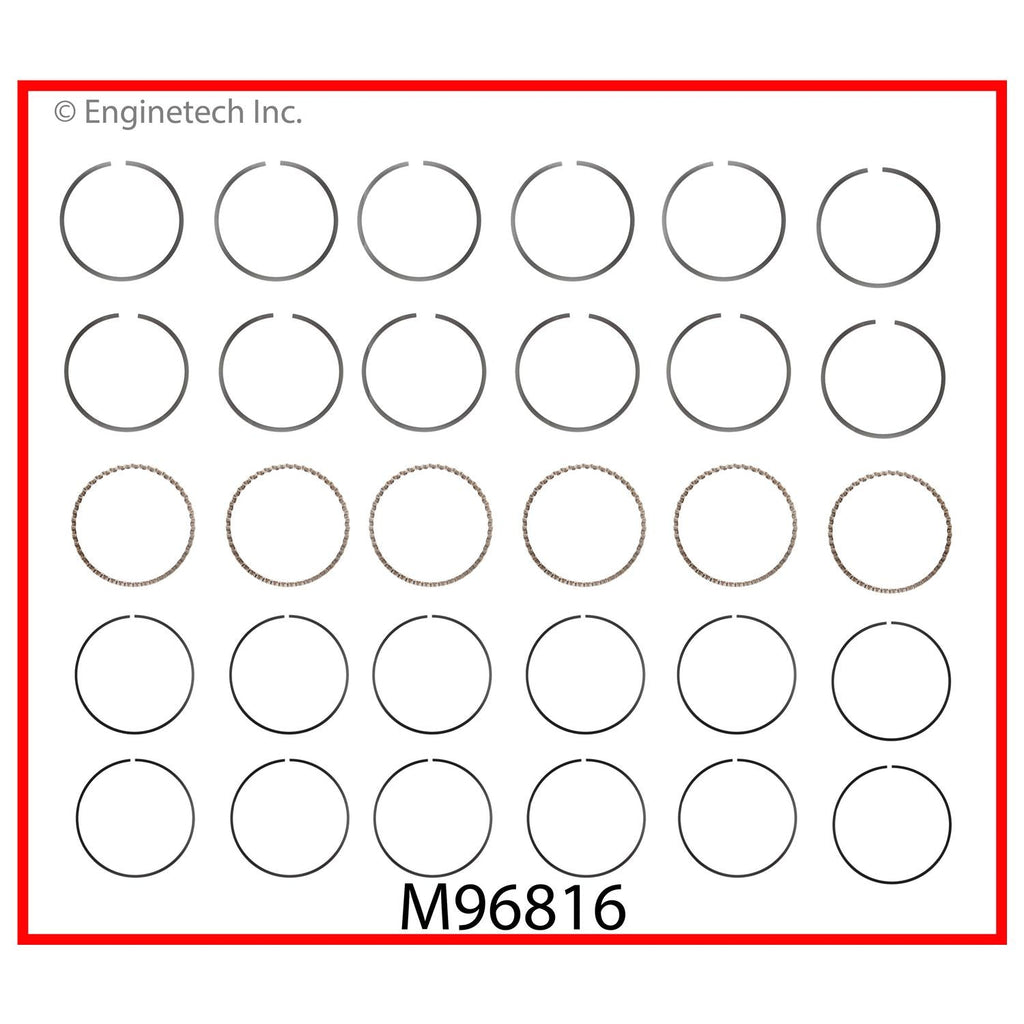 Enginetech M96816-STD Engine Premium Piston Ring Complete Set for Ford Mustang and Taurus
