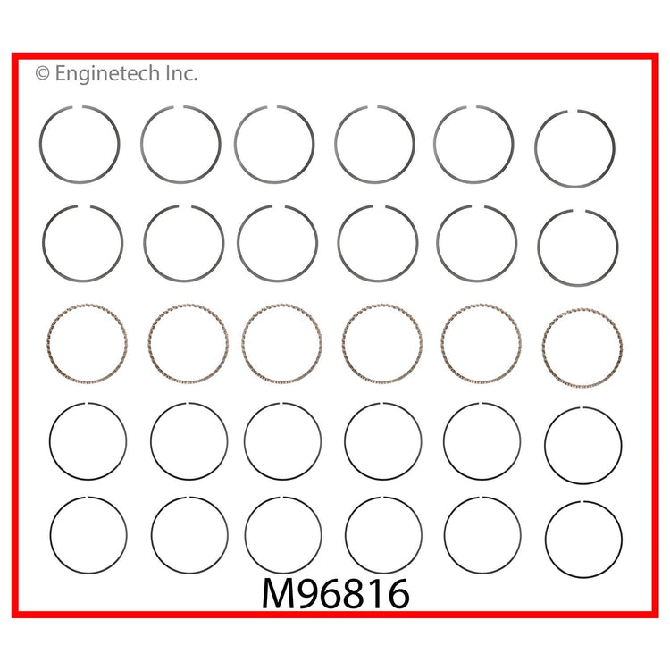 Enginetech M96816-.50 Engine Premium Piston Ring Set for Ford Mustangs and Taurus