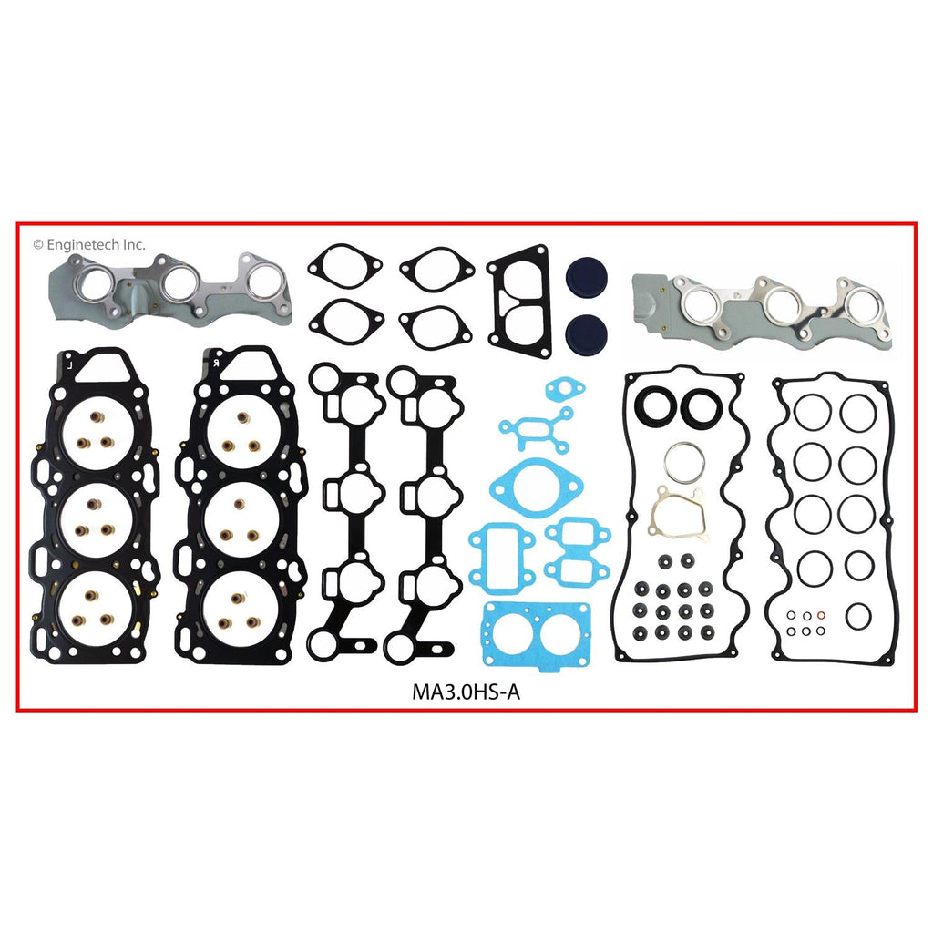 Enginetech MA3.0HS-AWB Engine Cylinder Head Gasket Set for Mazda MPV with Head Bolts