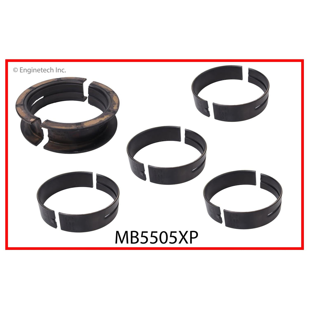 Enginetech High Performance Engine Full Crankshaft Main Bearing Set (Part MB5505XP010)