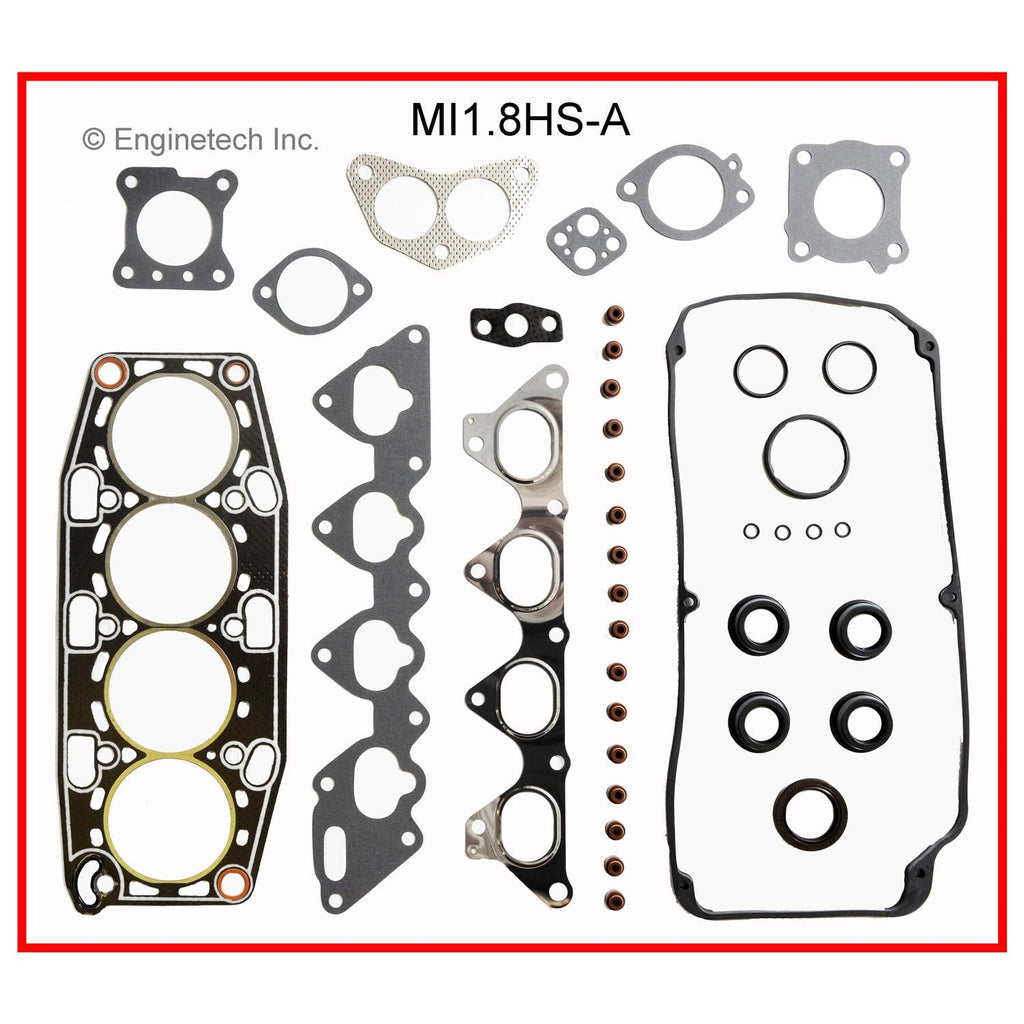 Enginetech Engine Cylinder Head Gasket Set for Mitsubishi and Plymouth Vehicles (Part Number MI1.8HS-AWB)