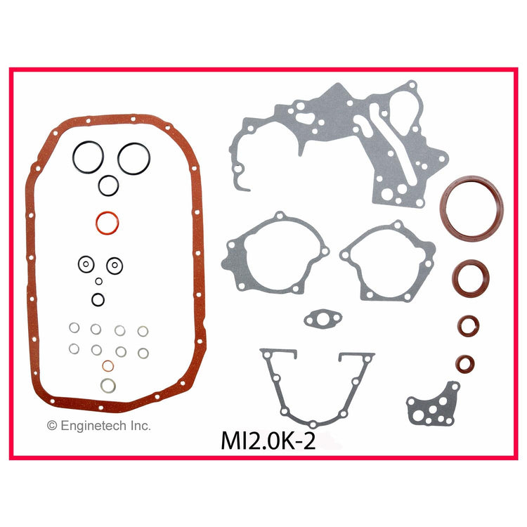 Enginetech Engine Full Gasket Set for Mitsubishi and Eagle Models, Part MI2.0K-2