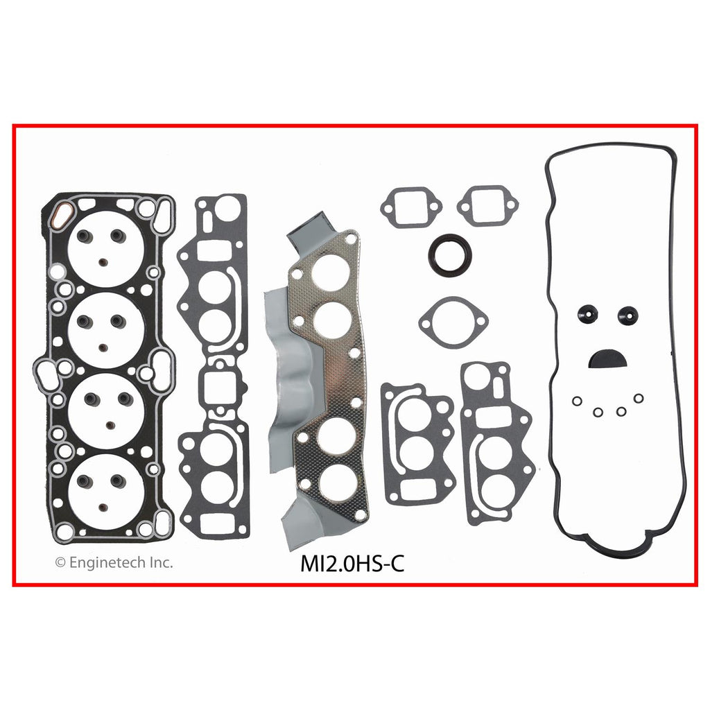 Enginetech Engine Full Gasket Set for Mitsubishi Cars and Trucks - Part MI2.0K-4