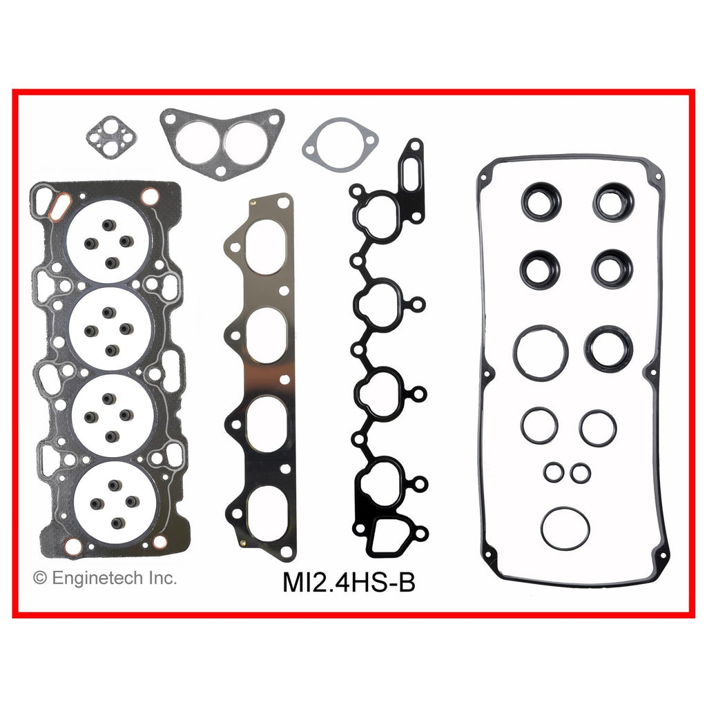 Enginetech Engine Cylinder Head Gasket Set for Mitsubishi Montero Sport (1997-1999) with Head Bolts - Part MI2.4HS-BWB