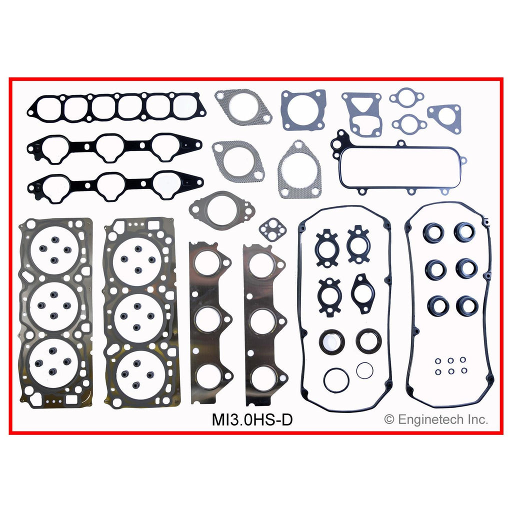 Enginetech Engine Cylinder Head Gasket Set for Mitsubishi, Chrysler, and Dodge Vehicles (Part MI3.0HS-DWB)