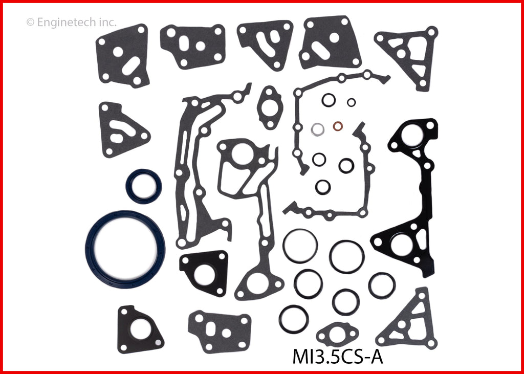 Enginetech MI3.5CS-A Engine Lower End Gasket Set for Mitsubishi and Dodge Vehicles