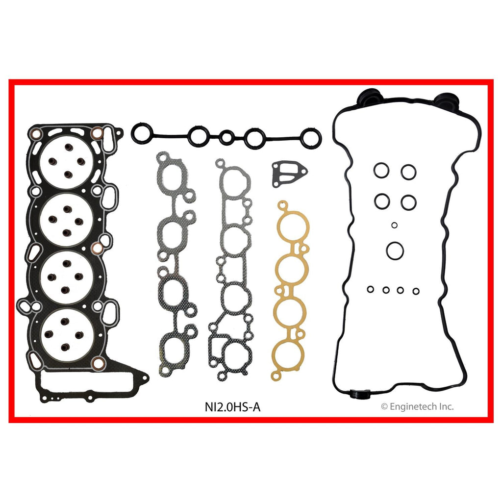 Enginetech Engine Cylinder Head Gasket Set for Nissan and Infiniti with Head Bolts - Part NI2.0HS-AWB