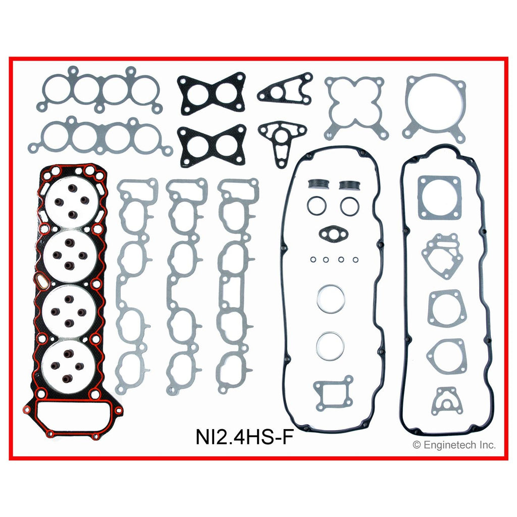 Enginetech Engine Cylinder Head Gasket Set for Nissan Pickup with Head Bolts (Part NI2.4HS-FWB)