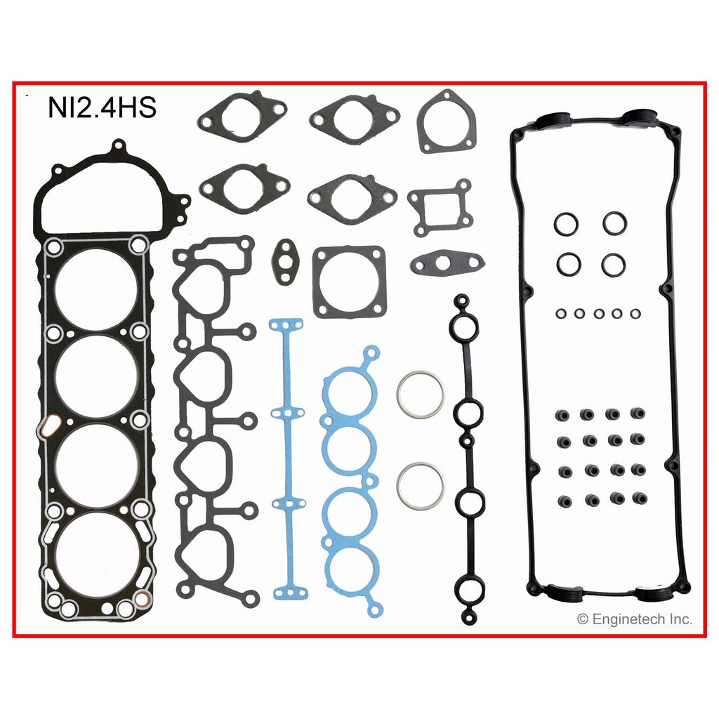 Enginetech Engine Cylinder Head Gasket Set for Nissan 240SX with Head Bolts (Part NI2.4HS-WB)