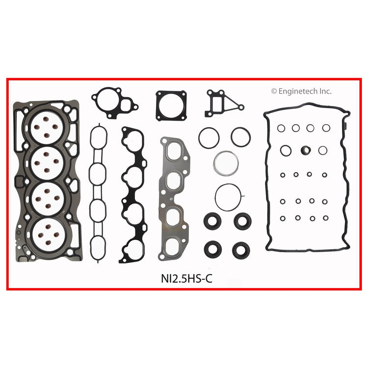 Enginetech NI2.5HS-CWB Engine Cylinder Head Gasket Set for Nissan Cars and Trucks