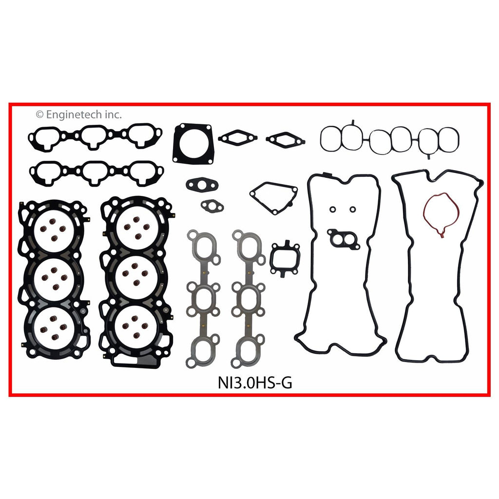 Enginetech Engine Cylinder Head Gasket Set for Nissan and Infiniti with Head Bolts (Part Number NI3.0HS-GWB)