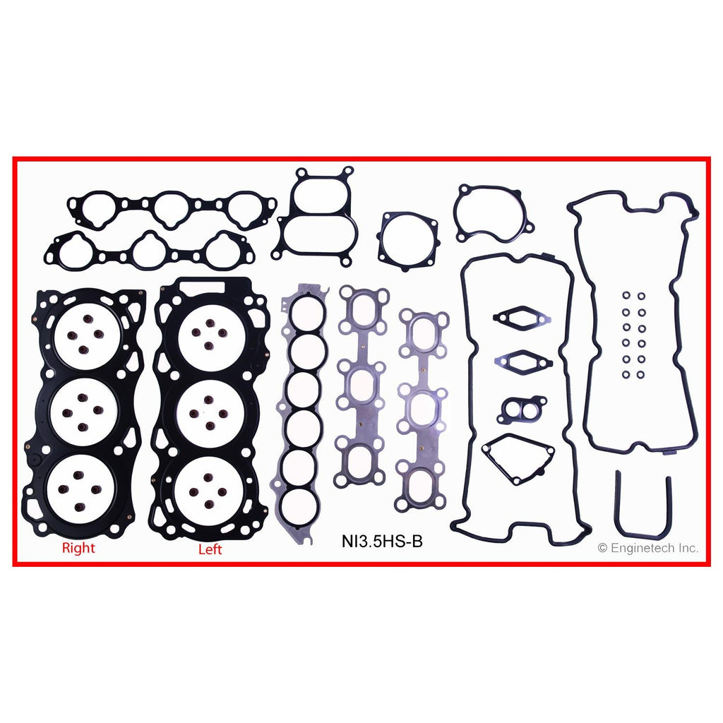 Enginetech Engine Full Gasket Set for Nissan and Infiniti Vehicles - Part NI3.5K-1