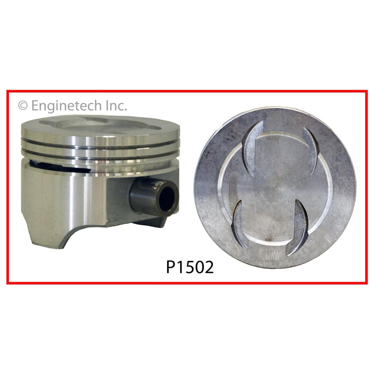 Enginetech P1502(8)030 Engine Piston Set Without Rings for Ford 1963-1970 Models