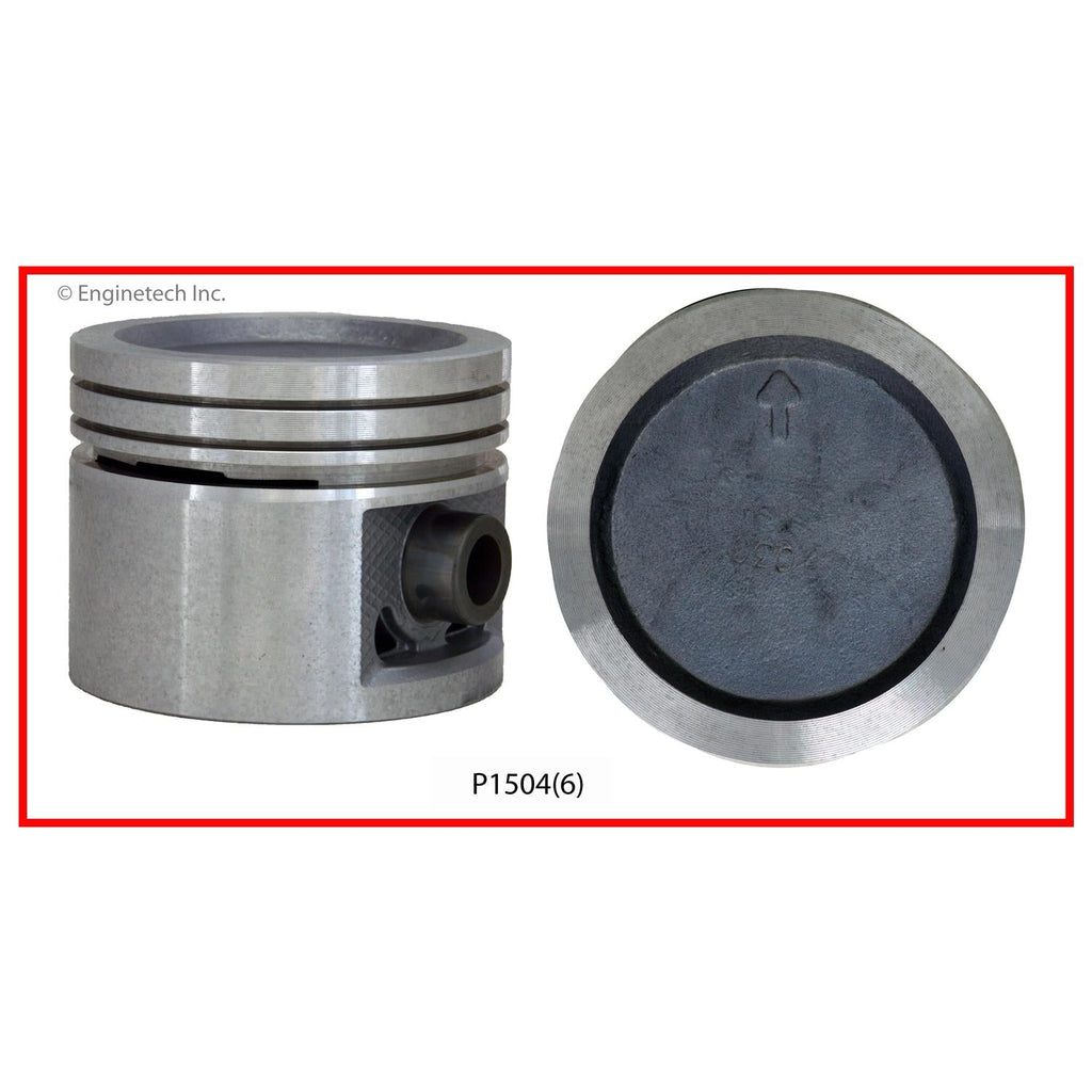 Enginetech P1504(6)STD Engine Piston Set Without Rings for Buick Century and Electra
