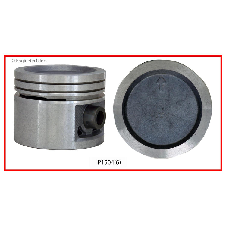 Enginetech P1504(6)020 Engine Piston Set Without Rings for Buick Century and Electra