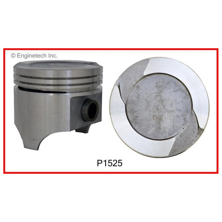 Enginetech P1525(8)040 Engine Piston Set Without Rings for Ford Models