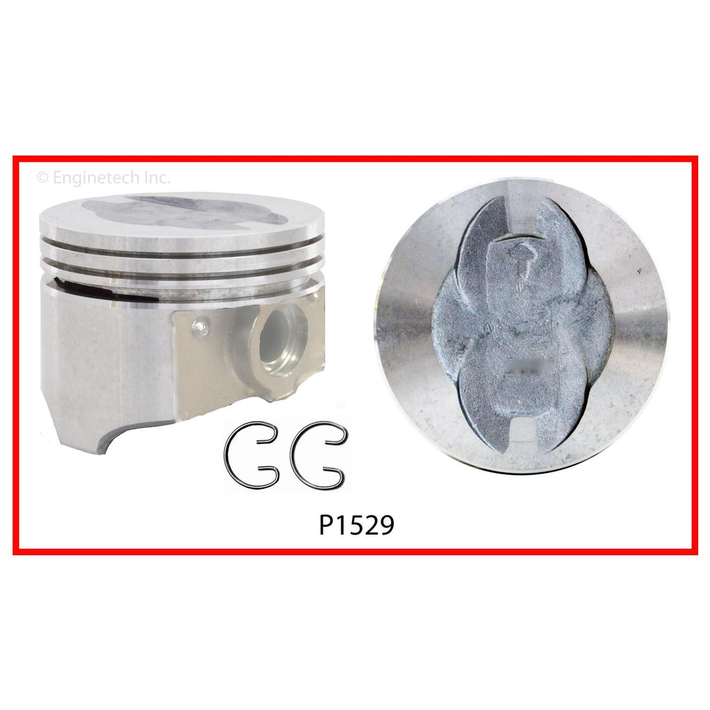 Enginetech P1529(8)040 Engine Piston Set Without Rings for Ford F-100 and F-250 Models