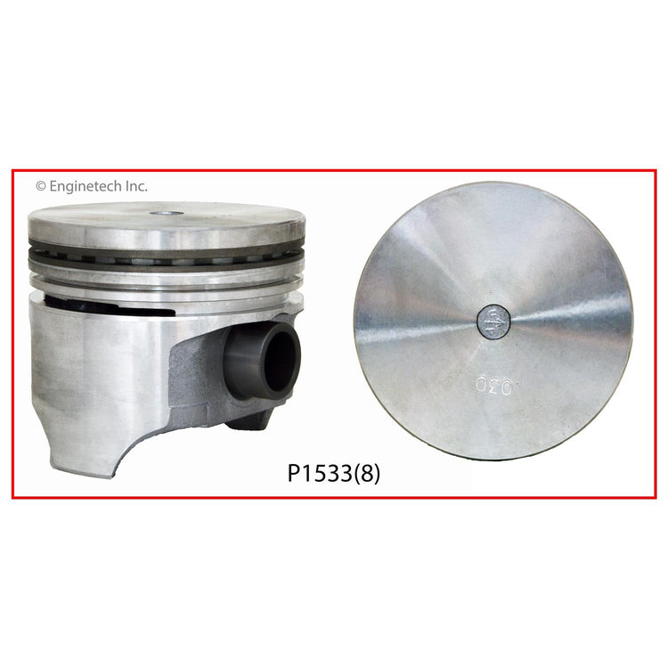 Enginetech P1533(8)060 Engine Piston Set Without Rings for International Models