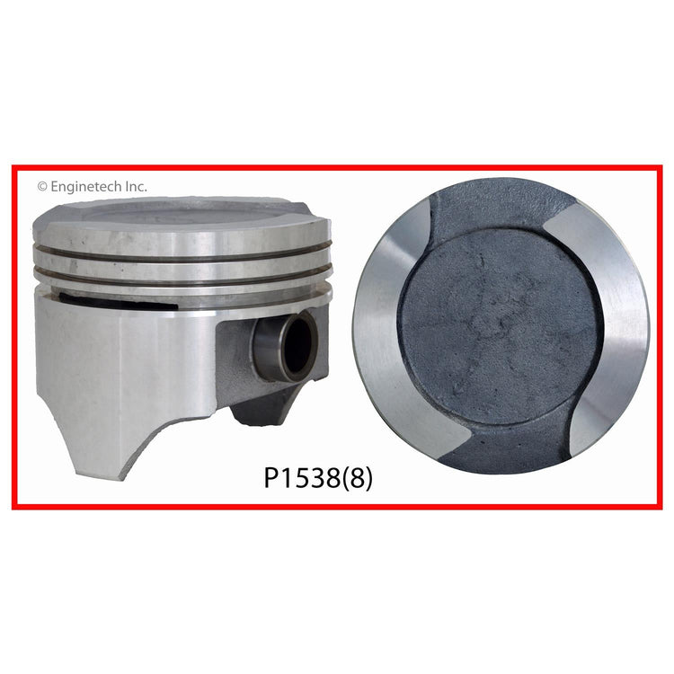 Enginetech P1538(8)STD Engine Piston Set Without Rings for 1971-1974 Ford Models