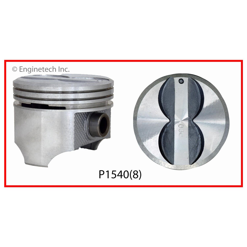 Enginetech P1540(8)030 Engine Piston Set Without Rings for Chevrolet and GMC Vehicles