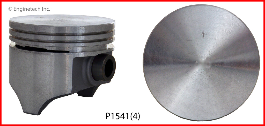 Enginetech P1541(4)040 Engine Piston Set Without Rings for Ford Tempo (1984-1993)