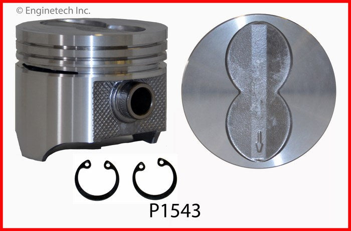 Enginetech P1543(8)030 Engine Piston Set Without Rings for Ford F-100 and F-250 (1972-1974)