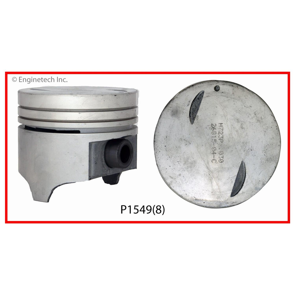 Enginetech P1549(8)030 Engine Piston Set Without Rings for 4.36-inch Bore Engines