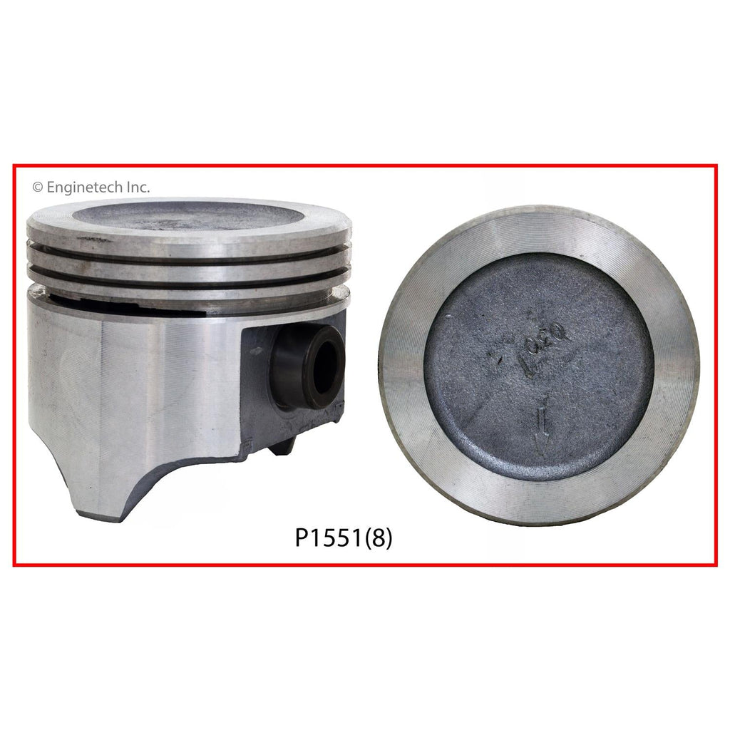 Enginetech P1551(8)STD Engine Piston Set Without Rings for Buick 1981-1984 Models