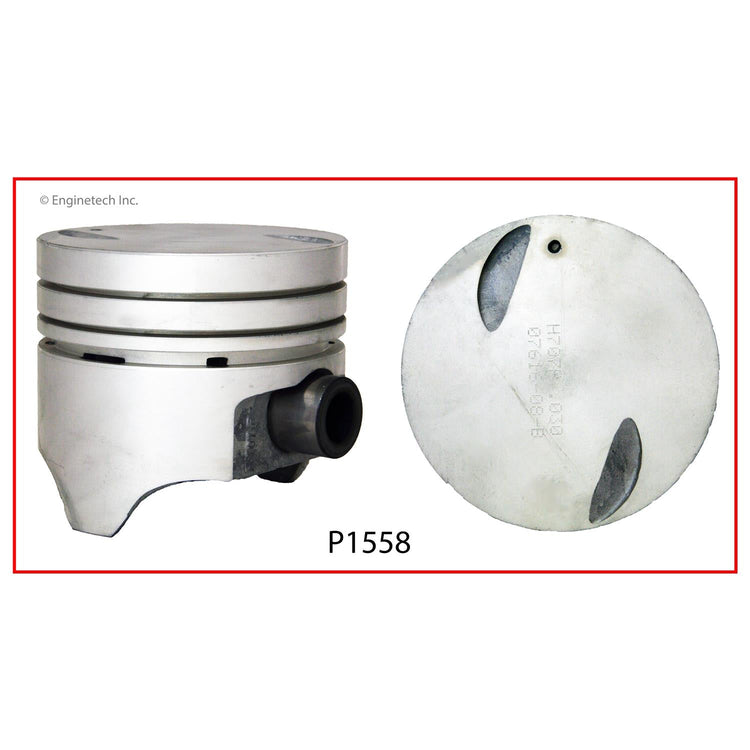 Enginetech P1558(8)040 Engine Piston Set (Without Rings) for 4.05-Inch Bore Engines