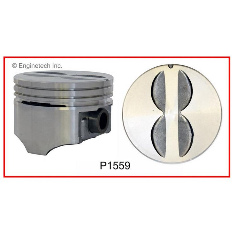 Enginetech P1559(8)040 Engine Piston Set Without Rings for Chevrolet and Buick Models