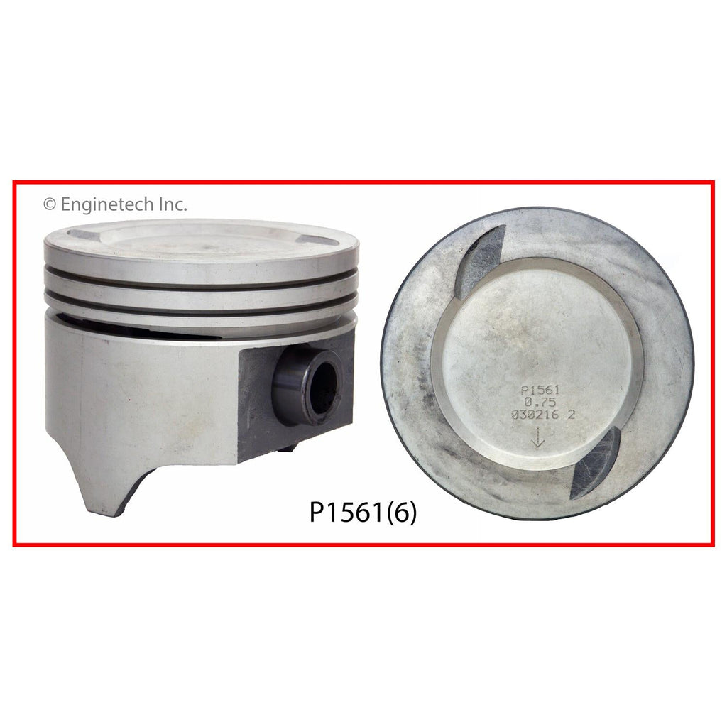 Enginetech P1561(6)100 Engine Piston Set Without Rings for Ford and Mercury Vehicles