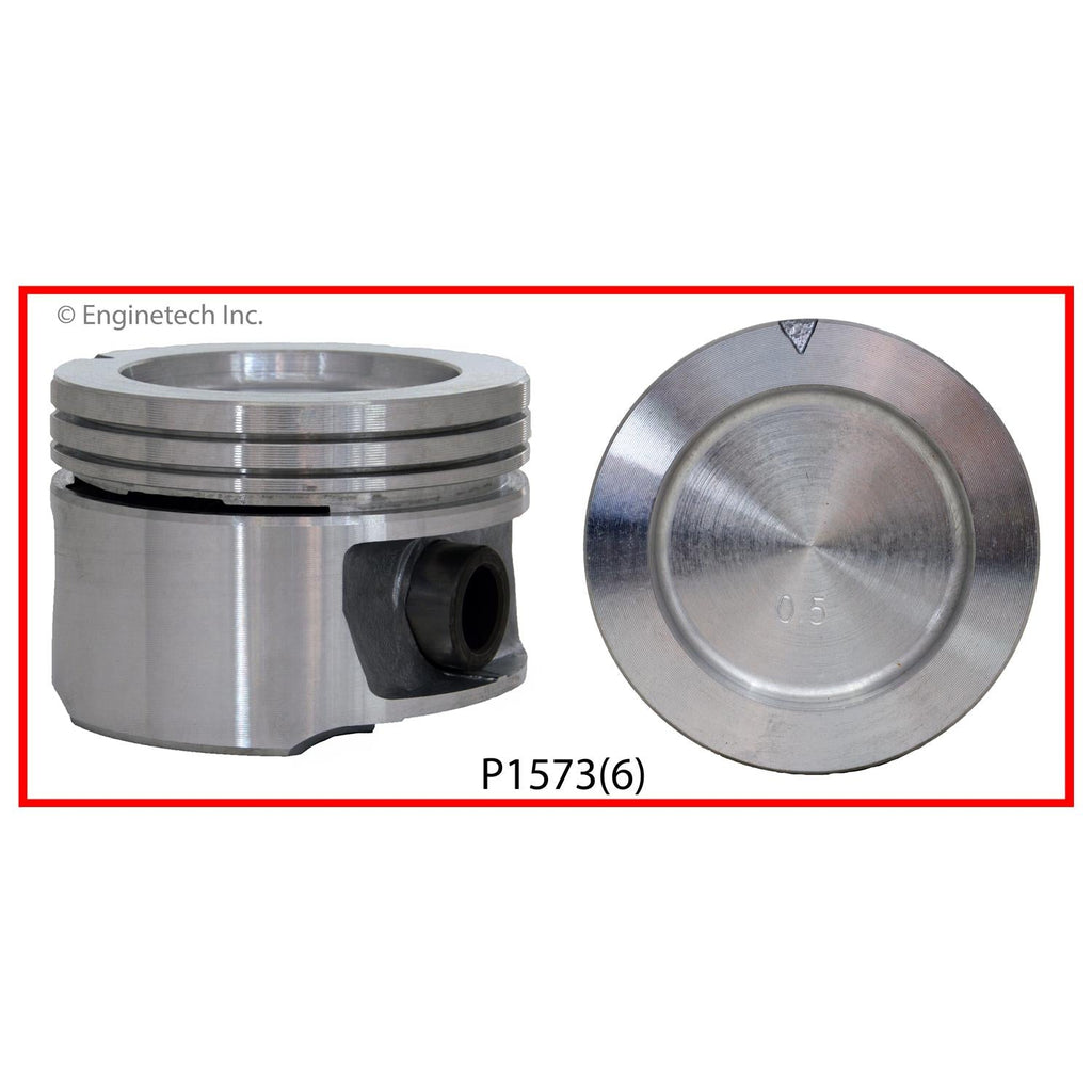 Enginetech P1573(6).50 Engine Piston Set Without Rings for Buick and Chevrolet Models