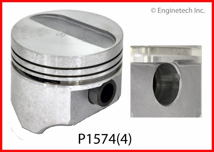 Enginetech P1574(4)STD Engine Piston Set Without Rings for Plymouth Turismo and TC3