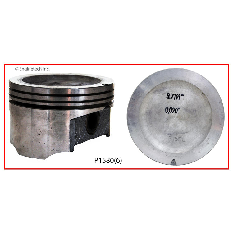 Enginetech P1580(6)040 Engine Piston Set Without Rings for Buick Century and Skylark