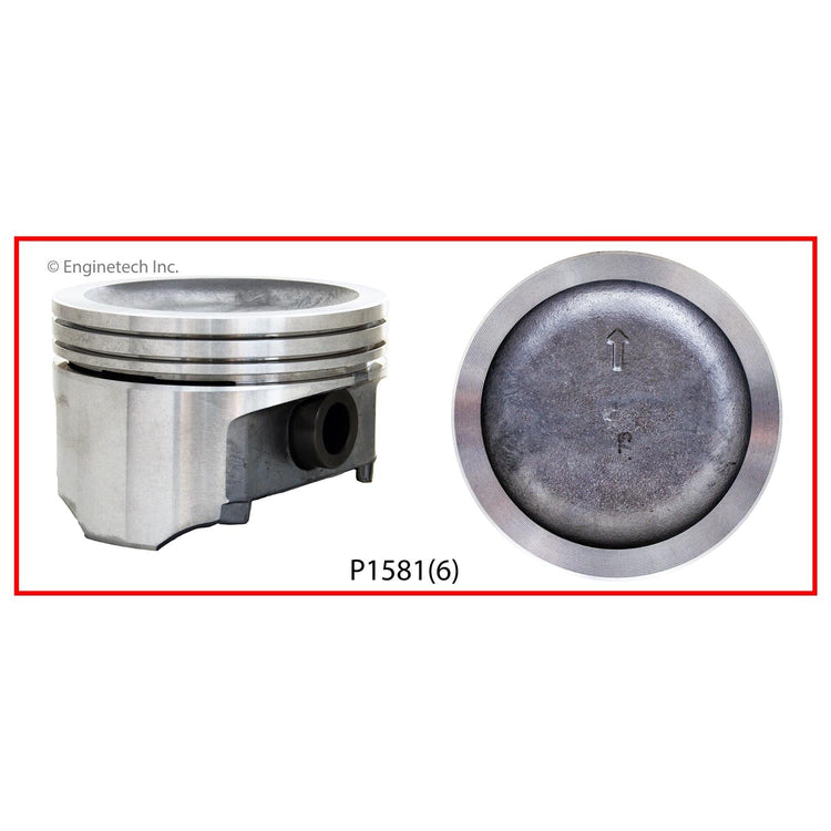 Enginetech P1581(6).75 Engine Piston Set Without Rings for Buick Models