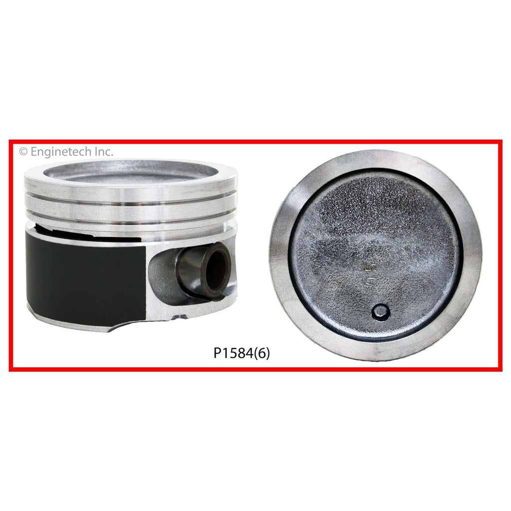 Enginetech P1584(6).50 Engine Piston Set Without Rings for Buick and Chevrolet Models