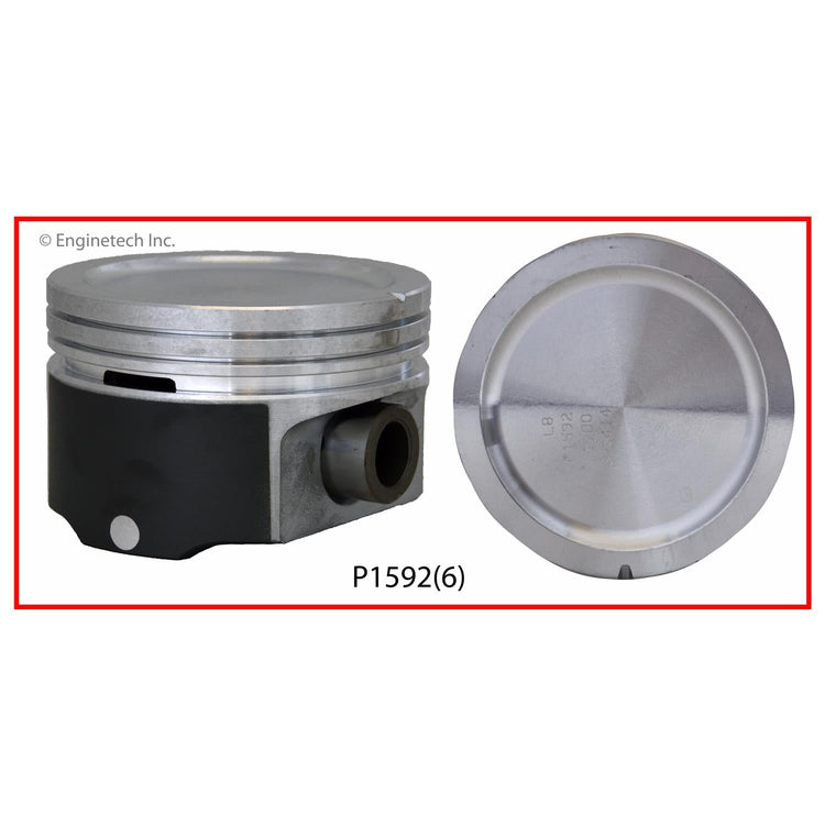 Enginetech P1592(6).75 Engine Piston Set without Rings for Isuzu and Chevrolet Vehicles