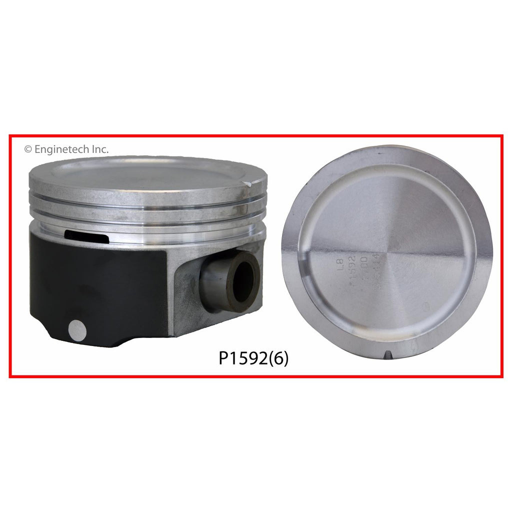 Enginetech P1592(6).50 Engine Piston Set Without Rings for Isuzu and Chevrolet Vehicles