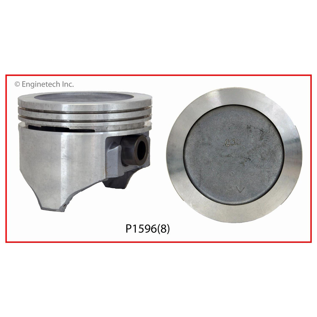 Enginetech P1596(8)030 Engine Piston Set Without Rings for 1977-1979 Pontiac and Buick Models