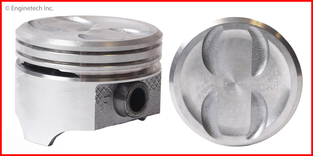 Enginetech Piston Set Without Rings for Chevy, Buick, Cadillac 3.736 in Bore