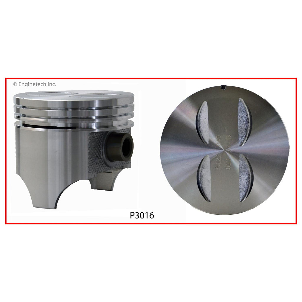 Enginetech P3016(8)030 Engine Piston Set Without Rings for Classic Pontiac Models