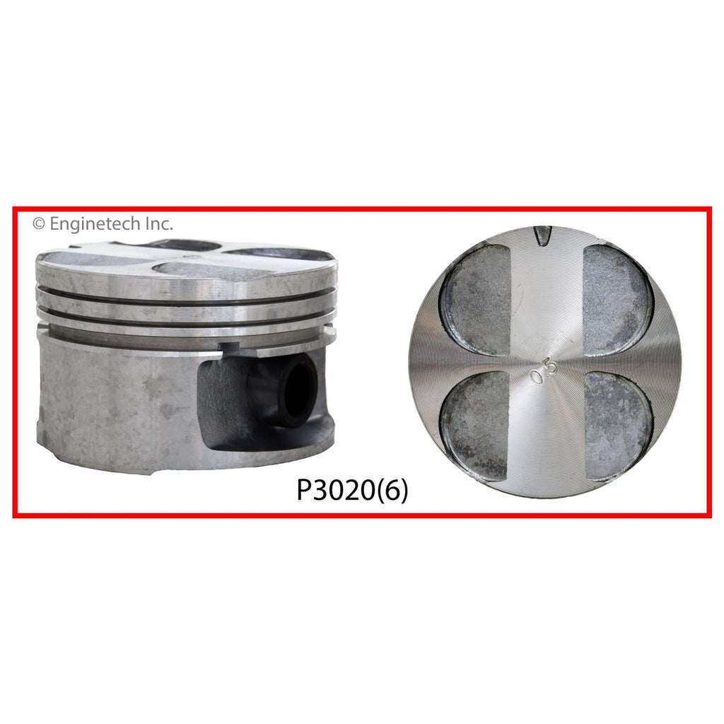 Enginetech P3020(6).75 Engine Piston Set Without Rings for Chevrolet Lumina and Monte Carlo
