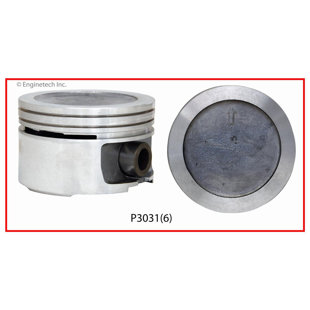 Enginetech P3031(6).75 Engine Piston Set Without Rings for Chevrolet Camaro and Pontiac Firebird