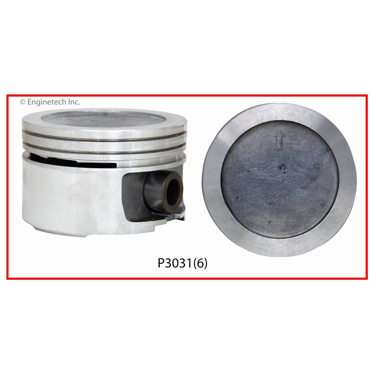 Enginetech P3031(6)STD Engine Piston Set Without Rings for Chevrolet Camaro and Pontiac Firebird