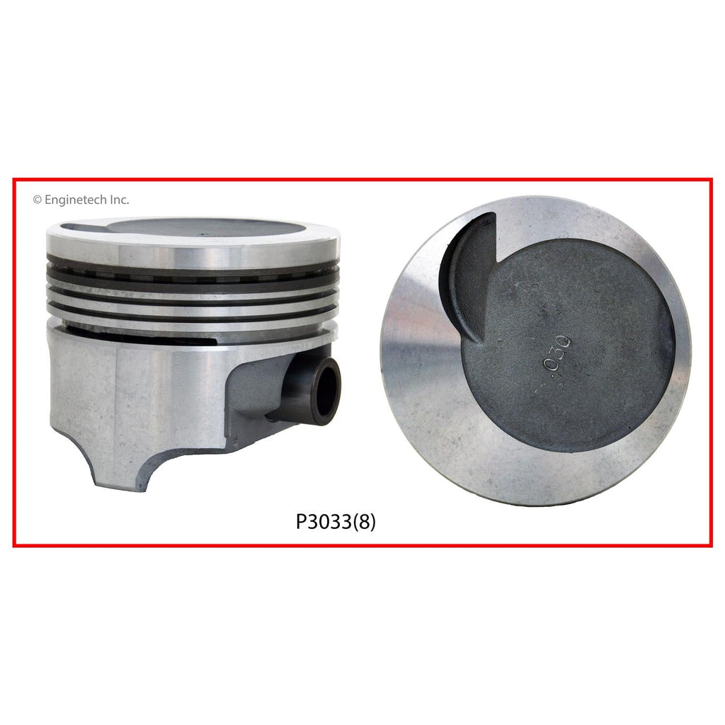 Enginetech P3033(8)030 Engine Piston Set Without Rings for 4.25-Inch Bore Engines